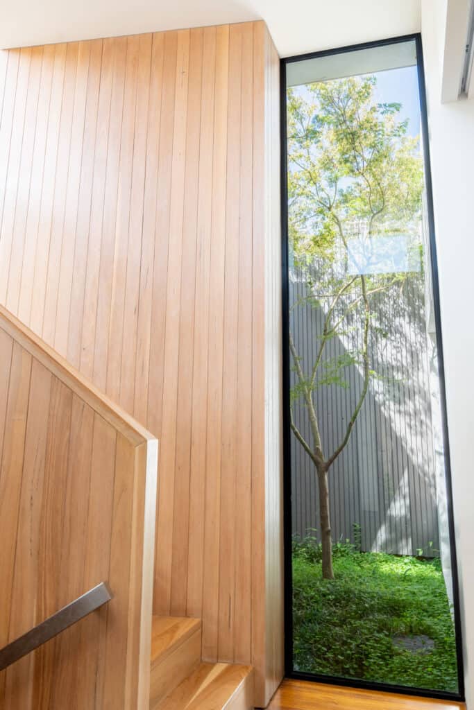 fluit studio home stairs and trees sustainable building design australia passivhaus
